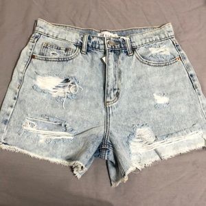 Brand new distressed jean shorts